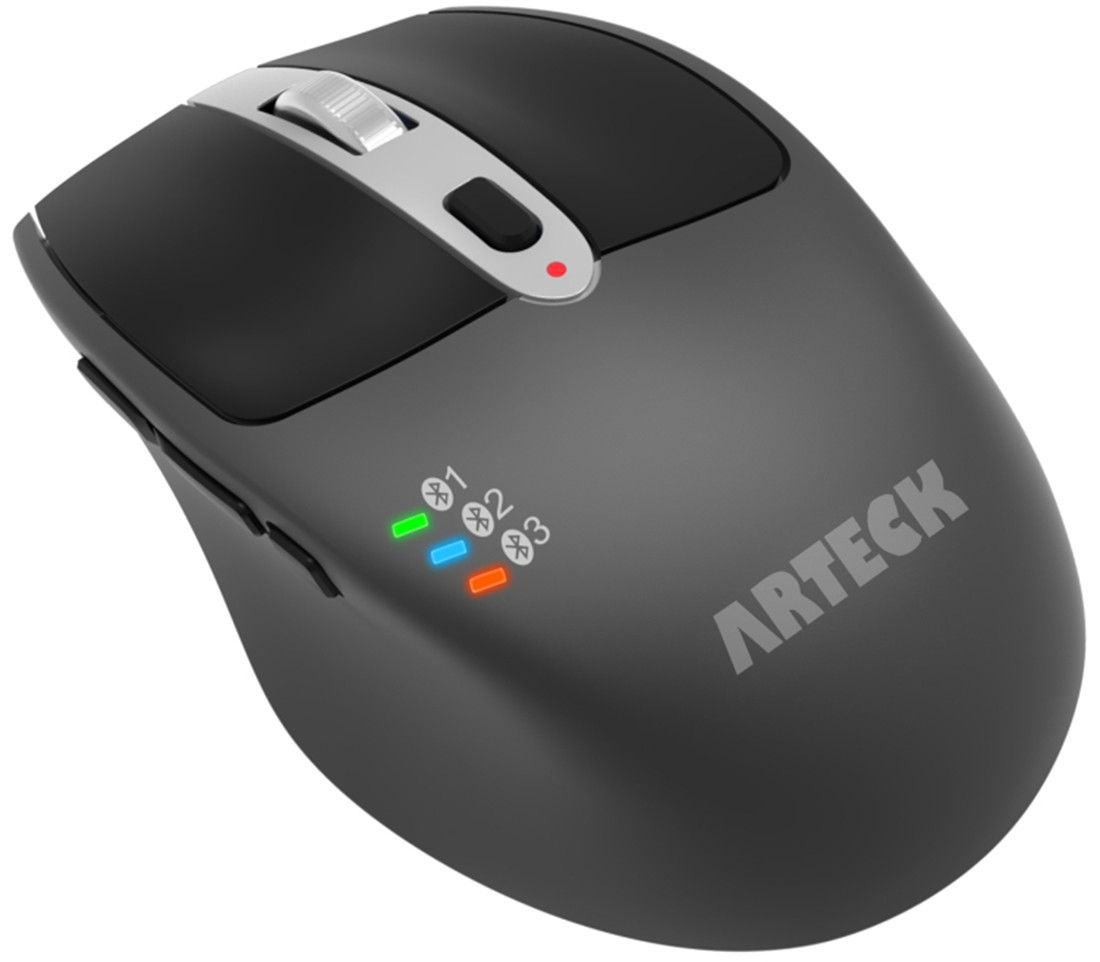 Arteck MB167 Multi-Device Wireless Bluetooth Mouse Ergonomic Silent Clicking Backward Forward for Desktop PC Laptop Mac iPad Build in Rechargeable Battery